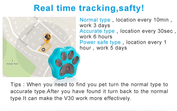 GPS pet tracker  Dog tracking device  Cat GPS collar