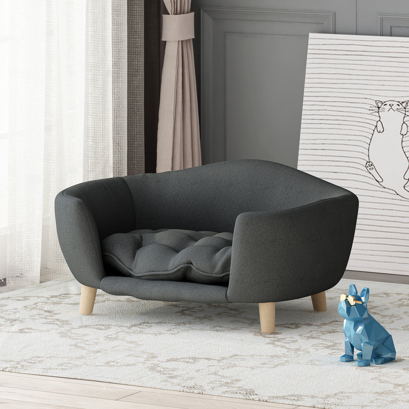 Orthopedic Dog Bed  Washable Dog Bed  Calming Dog Bed 